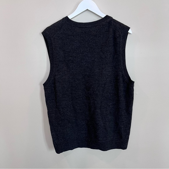 Gap Italian 100% Merino Wool Pullover Sweater Vest Charcoal Gray Mens Large - Picture 5 of 5